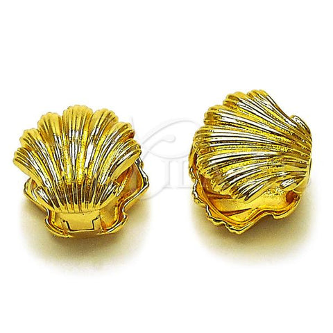Oro Laminado Huggie Hoop, Gold Filled Style Shell Design, Diamond Cutting Finish, Golden Finish, 02.282.0063.15