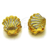 Oro Laminado Huggie Hoop, Gold Filled Style Shell Design, Diamond Cutting Finish, Golden Finish, 02.282.0063.15