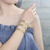 Oro Laminado Solid Bracelet, Gold Filled Style Diamond Cutting Finish, Golden Finish, 03.233.0009.08