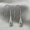 Sterling Silver Dangle Earring, Teardrop Design, Polished, Silver Finish, 02.395.0021