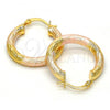 Oro Laminado Small Hoop, Gold Filled Style Diamond Cutting Finish, Tricolor, 5.139.004.25