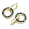 Oro Laminado Huggie Hoop, Gold Filled Style with Sapphire Blue Cubic Zirconia, Polished, Golden Finish, 02.210.0486.2.12