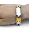 Stainless Steel Solid Bracelet, Polished, Two Tone, 03.114.0249.09