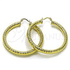 Oro Laminado Medium Hoop, Gold Filled Style Hollow Design, Diamond Cutting Finish, Golden Finish, 02.213.0312.50