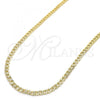 Oro Laminado Basic Necklace, Gold Filled Style Curb Design, Polished, Golden Finish, 04.213.0139.24