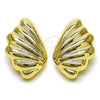 Oro Laminado Stud Earring, Gold Filled Style Shell and Hollow Design, Polished, Golden Finish, 02.428.0041