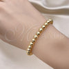 Oro Laminado Fancy Bracelet, Gold Filled Style Ball Design, Matte Finish, Golden Finish, 03.93.0010.07