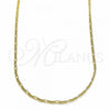 Oro Laminado Basic Necklace, Gold Filled Style Figaro Design, Polished, Golden Finish, 04.09.0172.22
