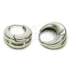 Rhodium Plated Huggie Hoop, Chunky Design, Polished, Rhodium Finish, 02.195.0308.1.18