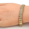 Gold Tone Fancy Bracelet, Diamond Cutting Finish, Golden Finish, 03.100.0021.08