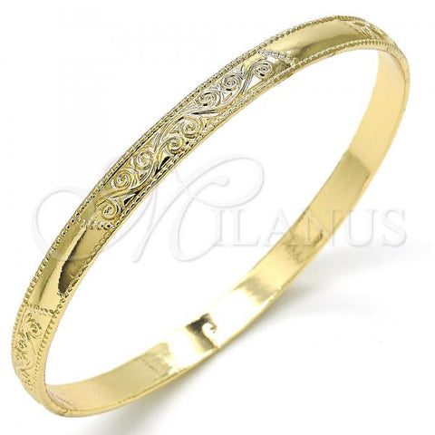 Oro Laminado Individual Bangle, Gold Filled Style Polished, Golden Finish, 07.165.0018.05.21 (06 MM Thickness, Size 5 - 2.50 Diameter)