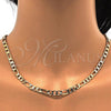 Oro Laminado Basic Necklace, Gold Filled Style Figaro Design, Polished, Golden Finish, 5.222.014.24
