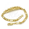 Oro Laminado ID Bracelet, Gold Filled Style Nameplate and Elephant Design, Polished, Golden Finish, 03.213.0010.06