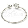 Rhodium Plated Individual Bangle, with Padparadscha Swarovski Crystals, Polished, Rhodium Finish, 07.239.0003.8 (03 MM Thickness, One size fits all)