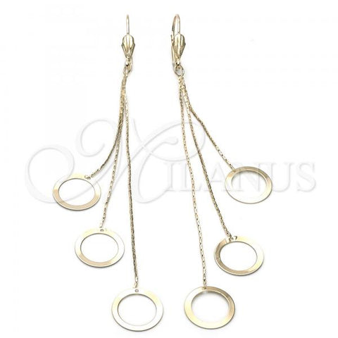 Oro Laminado Long Earring, Gold Filled Style Golden Finish, 02.63.0620