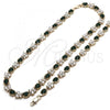 Oro Laminado Necklace and Bracelet, Gold Filled Style Butterfly Design, with Green and White Cubic Zirconia, Polished, Golden Finish, 06.284.0004.1