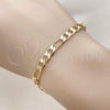 Oro Laminado Basic Bracelet, Gold Filled Style Figaro Design, Polished, Golden Finish, 5.222.014.07