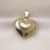 Oro Laminado Fancy Pendant, Gold Filled Style Heart and Hollow Design, Brushed Finish, Golden Finish, 05.341.0093