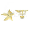 Oro Laminado Stud Earring, Gold Filled Style Star Design, Polished, Golden Finish, 02.09.0169