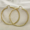 Oro Laminado Extra Large Hoop, Gold Filled Style Hollow Design, Matte Finish, Golden Finish, 02.170.0125.80