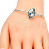 Rhodium Plated Individual Bangle, with Crystal Blue Shade Swarovski Crystals, Polished, Rhodium Finish, 07.239.0006.3 (02 MM Thickness, One size fits all)