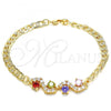 Oro Laminado Fancy Bracelet, Gold Filled Style with Multicolor Cubic Zirconia, Polished, Golden Finish, 03.63.2137.2.08