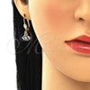 Oro Laminado Dangle Earring, Gold Filled Style with Multicolor Micro Pave, Polished, Golden Finish, 02.210.0343.1