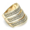 Oro Laminado Multi Stone Ring, Gold Filled Style with White Micro Pave, Polished, Golden Finish, 01.346.0016.09