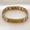 Stainless Steel Solid Bracelet, Polished, Golden Finish, 03.114.0394.08