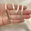 Oro Laminado Basic Necklace, Gold Filled Style Herringbone Design, Polished, Golden Finish, 04.213.0175.13