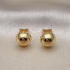 Oro Laminado Stud Earring, Gold Filled Style Polished, Golden Finish, 02.342.0272.1