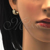 Oro Laminado Huggie Hoop, Gold Filled Style with White Micro Pave, Polished, Golden Finish, 02.195.0096.12