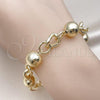 Oro Laminado Fancy Bracelet, Gold Filled Style Ball Design, Polished, Golden Finish, 03.331.0306.09