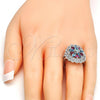 Rhodium Plated Multi Stone Ring, with Multicolor and White Cubic Zirconia, Polished, Rhodium Finish, 01.206.0001.1.08 (Size 8)