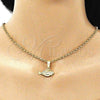 Oro Laminado Fancy Pendant, Gold Filled Style Fish Design, Diamond Cutting Finish, Golden Finish, 5.180.038
