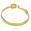 Oro Laminado Individual Bangle, Gold Filled Style Flower Design, Polished, Golden Finish, 07.192.0014.03 (12 MM Thickness, Size 3 - 2.00 Diameter)