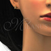 Stainless Steel Stud Earring, Star Design, with Dark Champagne Crystal, Polished, Golden Finish, 02.271.0016.9
