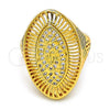 Oro Laminado Multi Stone Ring, Gold Filled Style with White Micro Pave, Polished, Golden Finish, 01.118.0032.07 (Size 7)