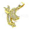 Oro Laminado Religious Pendant, Gold Filled Style Angel Design, Polished, Golden Finish, 5.183.003