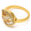 Oro Laminado Multi Stone Ring, Gold Filled Style with White Cubic Zirconia, Polished, Golden Finish, 01.99.0016.07 (Size 7)