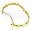 Oro Laminado Individual Bangle, Gold Filled Style Diamond Cutting Finish, Golden Finish, 07.168.0015.1.04