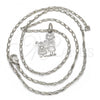 Rhodium Plated Pendant Necklace, Little Girl Design, Polished, Rhodium Finish, 04.106.0006.1.20