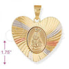 Oro Laminado Religious Pendant, Gold Filled Style Guadalupe Design, Diamond Cutting Finish, Tricolor, 5.194.016