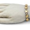 Stainless Steel Fancy Bracelet, Puff Mariner Design, Polished, Golden Finish, 03.116.0027.1.09