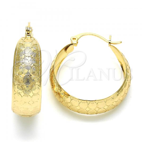 Oro Laminado Medium Hoop, Gold Filled Style Polished, Golden Finish, 02.106.0016.30