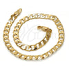 Oro Laminado Basic Anklet, Gold Filled Style Curb Design, Polished, Golden Finish, 5.222.004.10