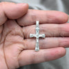 Sterling Silver Religious Pendant, Crucifix Design, Polished, Silver Finish, 05.392.0098