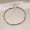 Oro Laminado Basic Bracelet, Gold Filled Style Rope Design, Polished, Golden Finish, 04.213.0105.07