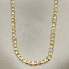Oro Laminado Basic Necklace, Gold Filled Style Curb Design, Polished, Golden Finish, 5.222.006.22