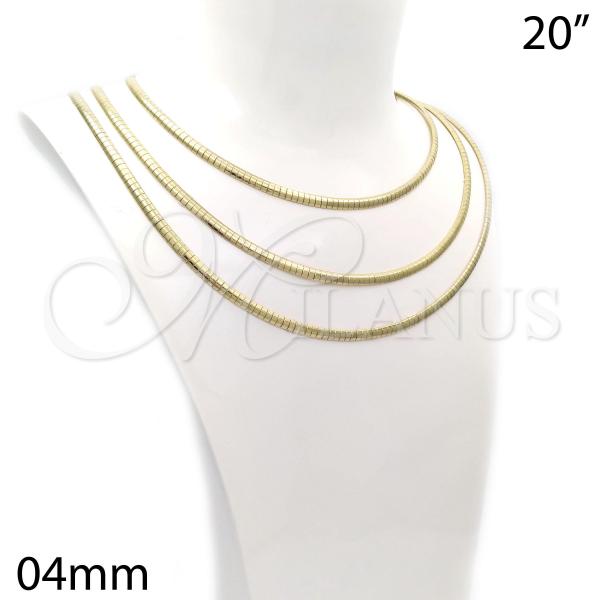 Oro Laminado Basic Necklace, Gold Filled Style Herringbone Design, Polished, Golden Finish, 5.220.002.20